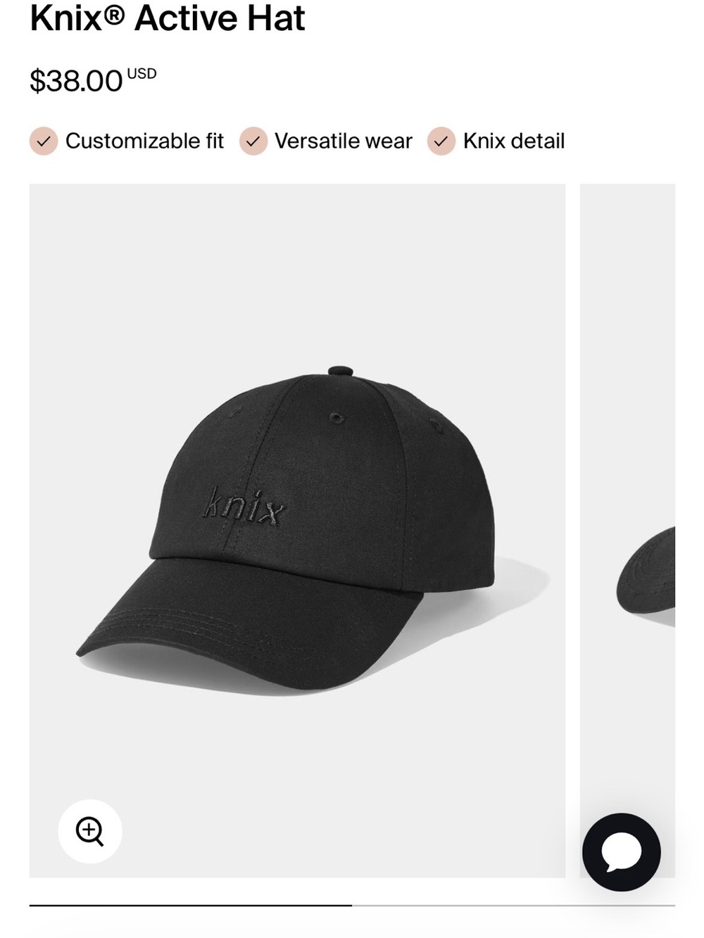 knix Black Embroidered Baseball Cap
